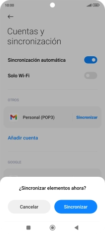 Si activas la función, pulsa Sincronizar.