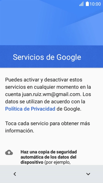 Sigue las indicaciones de la pantalla para transferir contenido desde el otro teléfono y finalizar la activación de tu teléfono.
