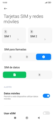 Pulsa la tarjeta SIM deseada. Pulsa la tarjeta SIM deseada.