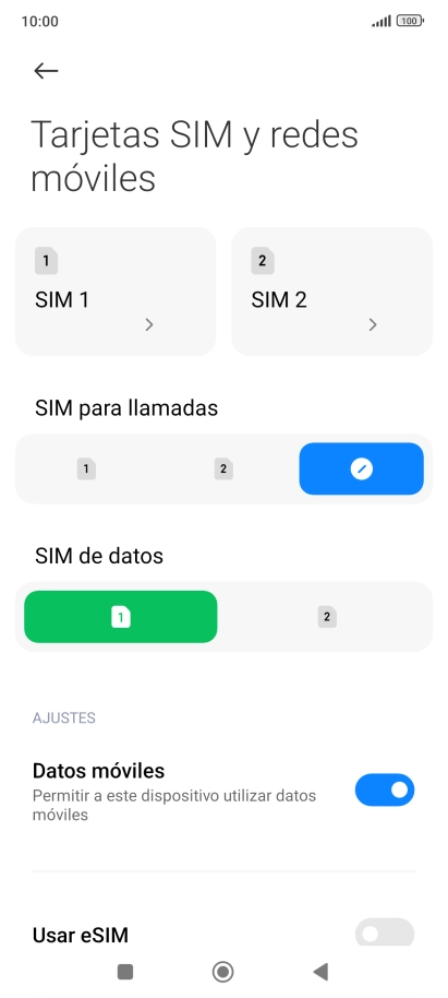 Pulsa la tarjeta SIM deseada. Pulsa la tarjeta SIM deseada.