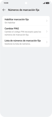 Pulsa Habilitar marcación fija.
