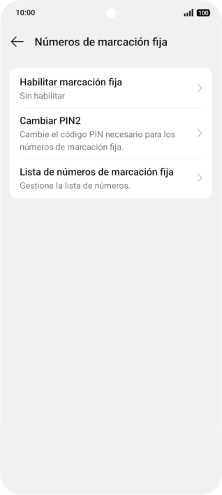 Pulsa Habilitar marcación fija.