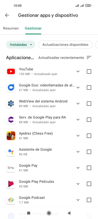 Pulsa la app deseada.