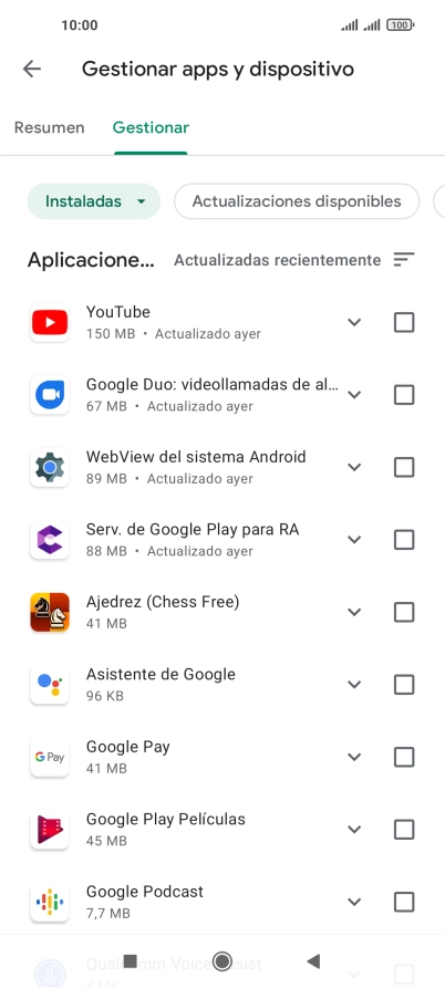 Pulsa la app deseada.
