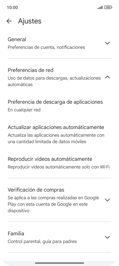 Pulsa Actualizar aplicaciones automáticamente.
