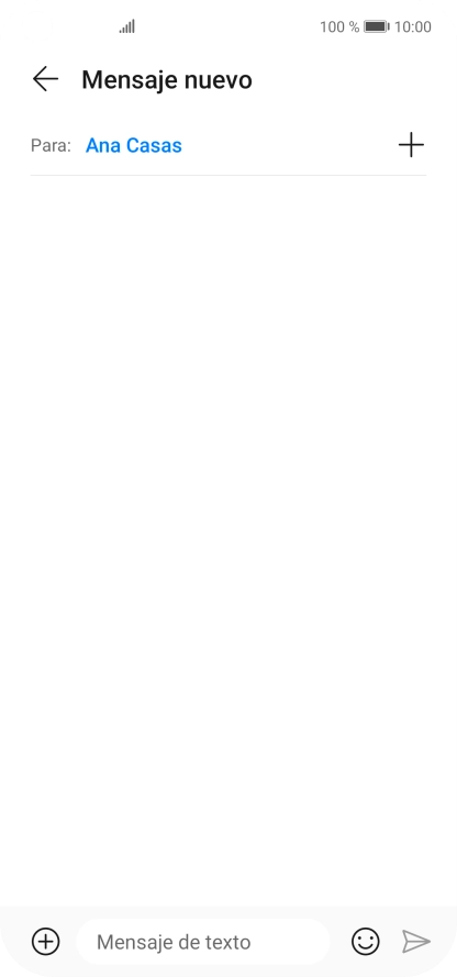 Pulsa en el campo de escritura  y escribe el texto del mensaje corto.