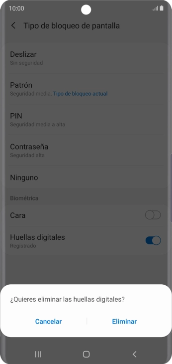 Pulsa Eliminar.
