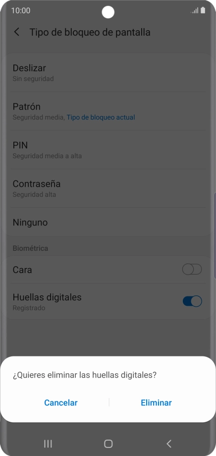Pulsa Eliminar.