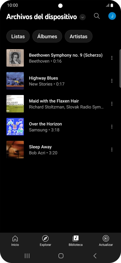 Pulsa el archivo de música deseado.