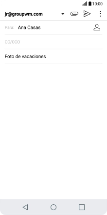 Pulsa en el campo de escritura  y escribe el texto del correo electrónico.