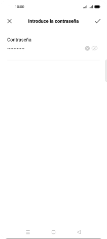 Introduce la contraseña de la red Wi-Fi y pulsa el icono de aceptar.