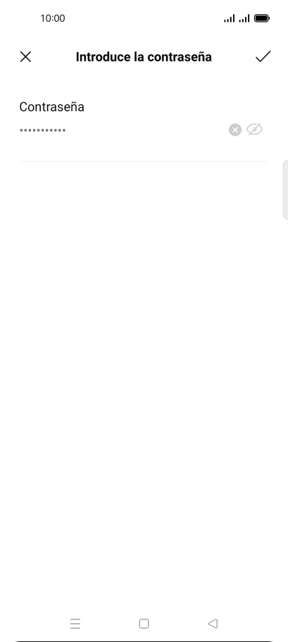 Introduce la contraseña de la red Wi-Fi y pulsa el icono de aceptar.