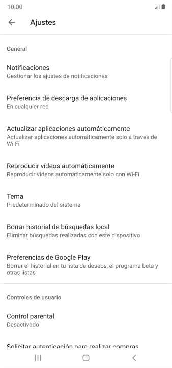 Pulsa Actualizar aplicaciones automáticamente.