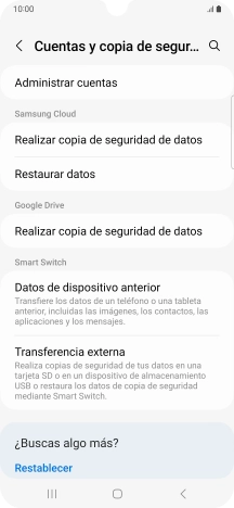 Pulsa Administrar cuentas.
