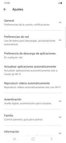 Pulsa Actualizar aplicaciones automáticamente.