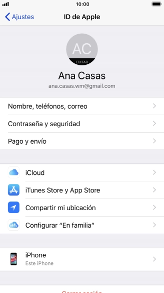 Pulsa iCloud.