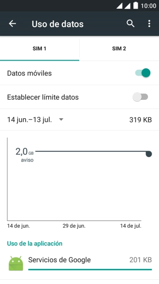 Pulsa la tarjeta SIM deseada.