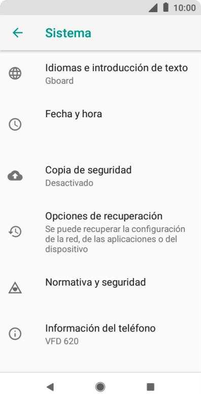 Pulsa Opciones de recuperación.