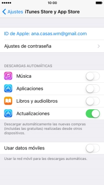 Pulsa el indicador junto al tipo de contenido deseado para activar o desactivar la función.