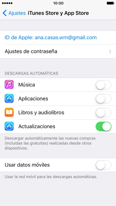 Pulsa el indicador junto al tipo de contenido deseado para activar o desactivar la función.