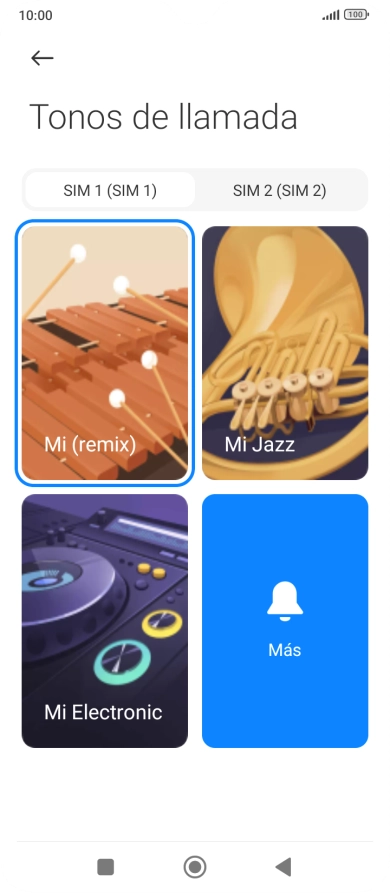 Pulsa la tarjeta SIM deseada.