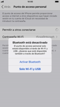 Si la función de wifi está activada, pulsa Solo Wi-Fi y USB.