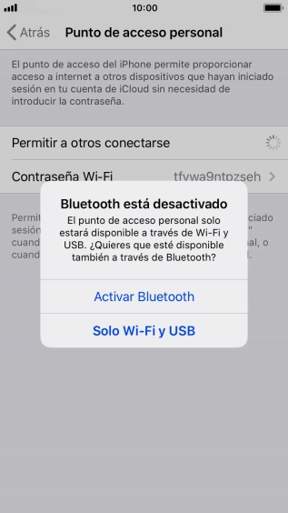 Si la función de wifi está activada, pulsa Solo Wi-Fi y USB.