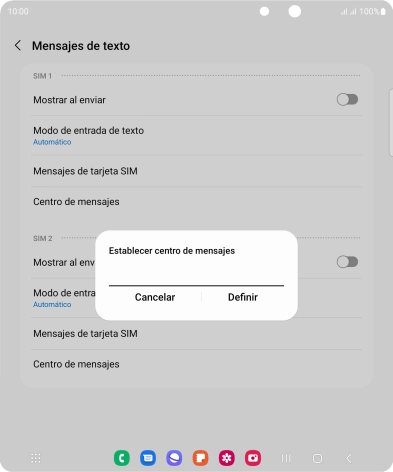 Introduce +34607003110 y pulsa Definir.