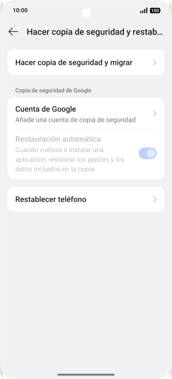 Pulsa Restablecer teléfono.