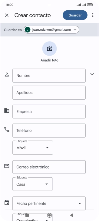 Pulsa la lista desplegable junto a 