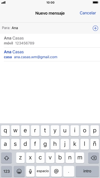 Pulsa el contacto deseado.