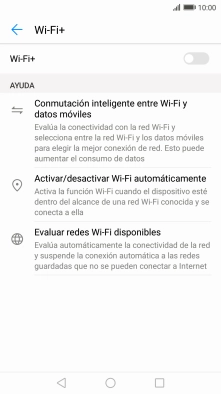 Pulsa el indicador para activar o desactivar la función.