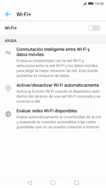 Pulsa el indicador para activar o desactivar la función.