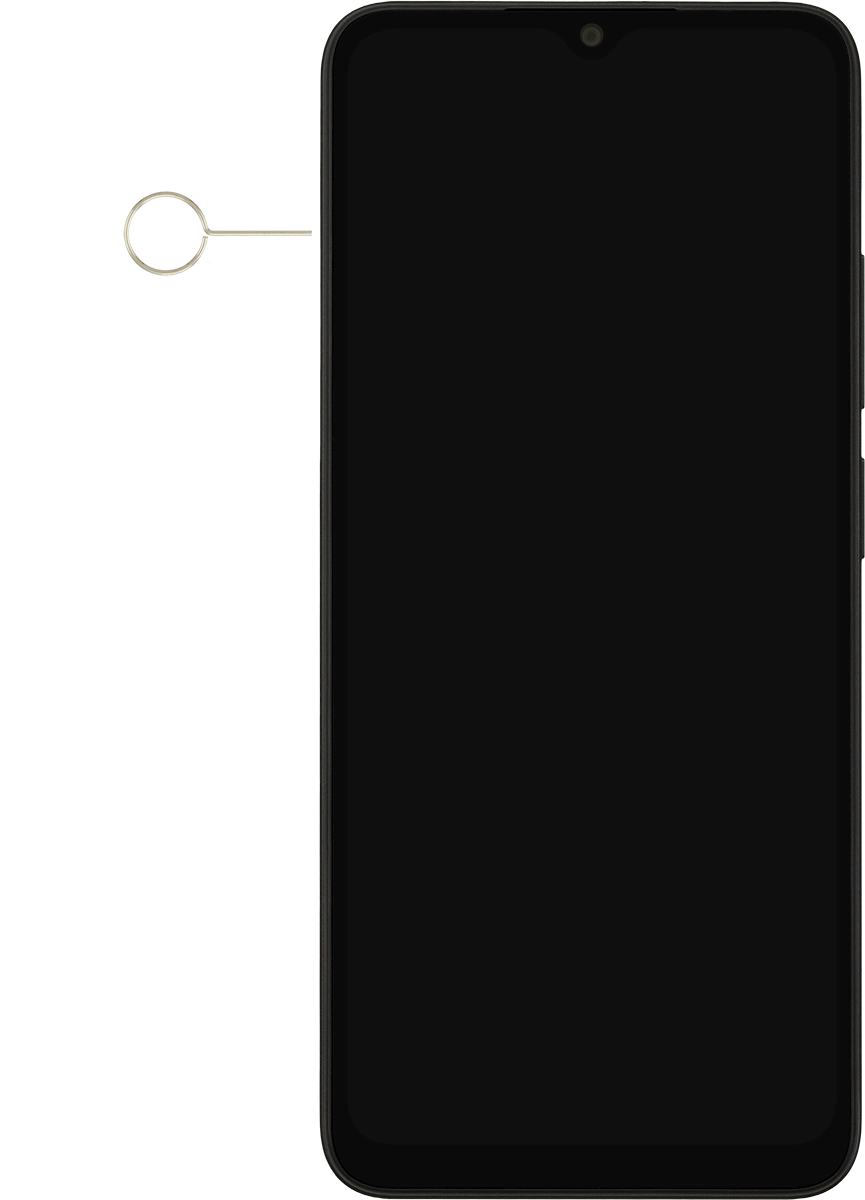 Buscar la herramienta de apertura para el alojamiento de la tarjeta SIM.