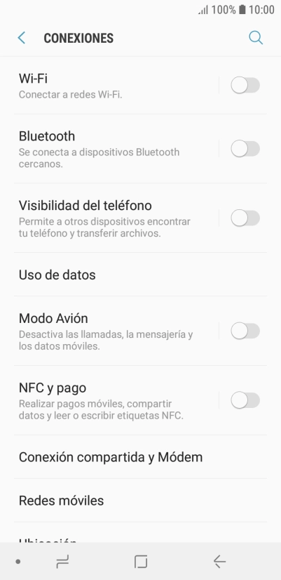Pulsa Redes móviles.