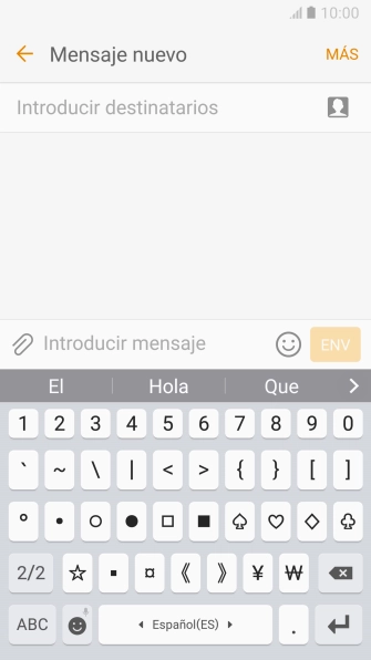 Pulsa ABC para volver a la introducción de texto.