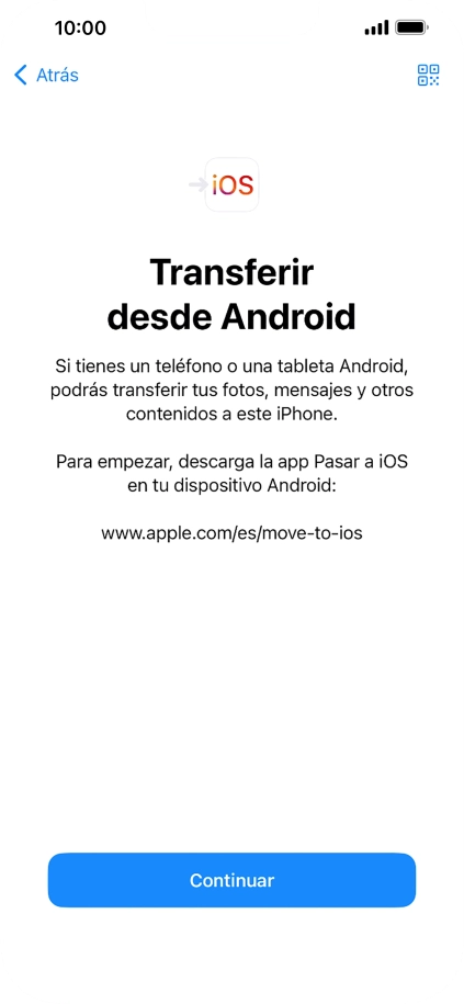 Para transferir contenido a tu teléfono, tienes que haber instalado la app 