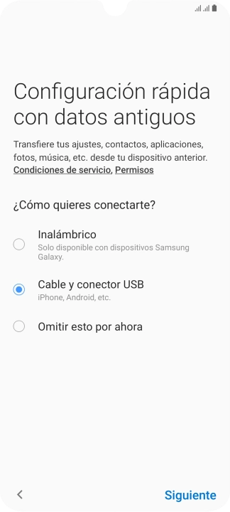 Pulsa Siguiente y sigue las indicaciones de la pantalla para transferir el contenido.