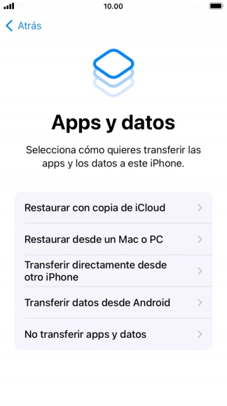 Puedes transferir el contenido de otro teléfono Android cuando el teléfono se activa antes de utilizarlo por primera vez y cuando lo restableces. Cuando aparece esta imagen de pantalla, el teléfono está listo para la transferencia de contenido desde otro teléfono Android.