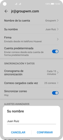 Introduce el nombre deseado y pulsa CONFIRMAR.