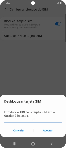 Introduce tu código PIN y pulsa Aceptar.