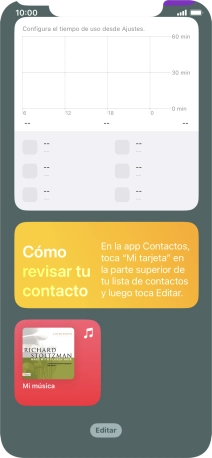 Pulsa el widget deseado hasta que aparezca un menú emergente en la pantalla. Pulsa el widget deseado hasta que aparezca un menú emergente en la pantalla.