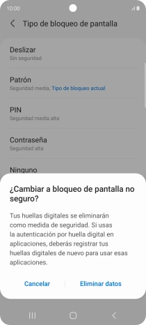 Pulsa Eliminar datos.