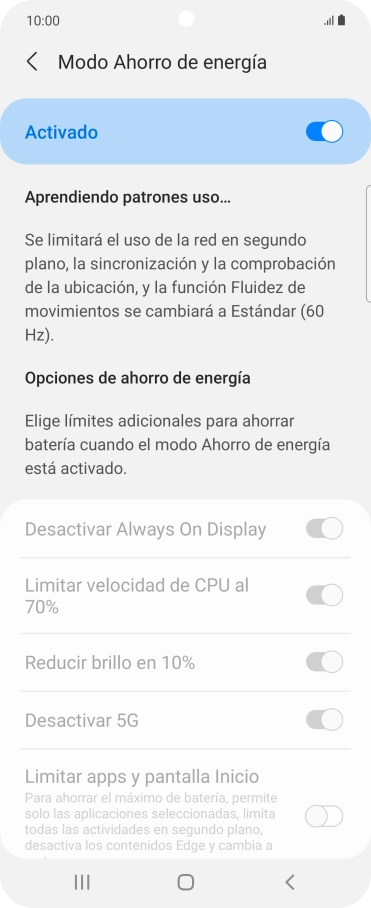 Pulsa la tecla de inicio para terminar y regresar a la pantalla de inicio.