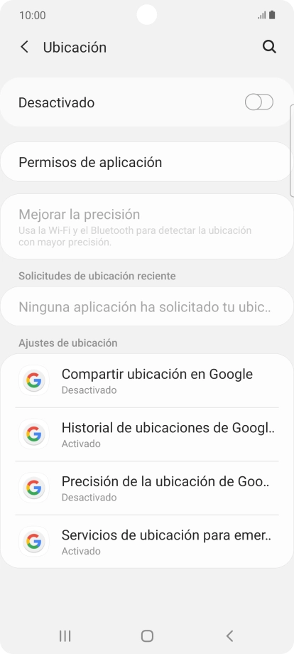 Pulsa el indicador para activar o desactivar la función.