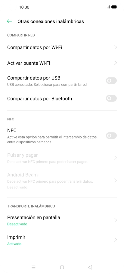 Pulsa Compartir datos por Wi-Fi.