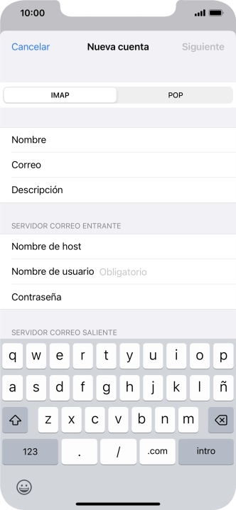 Pulsa Nombre de usuario e introduce el nombre de usuario de tu cuenta de correo electrónico.