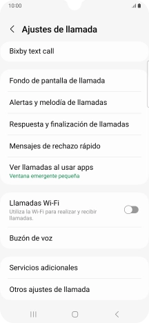 Pulsa Servicios adicionales.