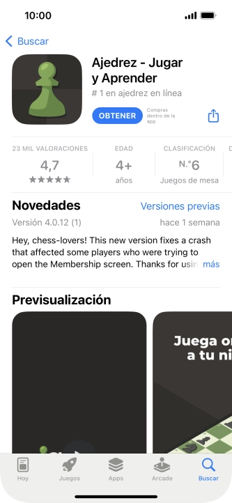 Pulsa OBTENER y sigue las indicaciones de la pantalla para instalar la app.