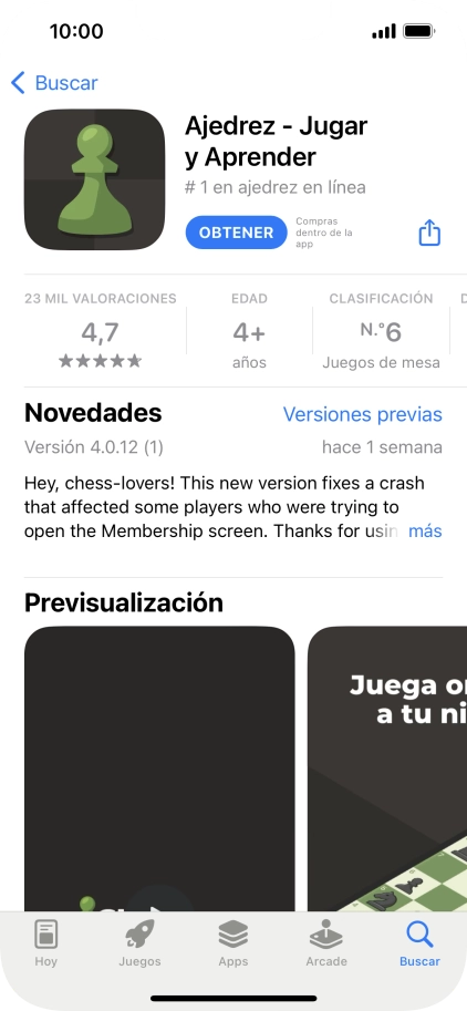 Pulsa OBTENER y sigue las indicaciones de la pantalla para instalar la app.